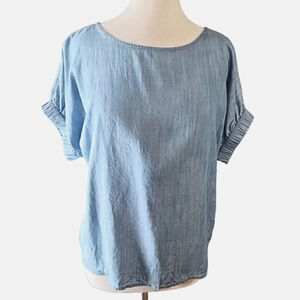 Vineyard Vines Short Sleeved Tencel Blue Top Size Small
